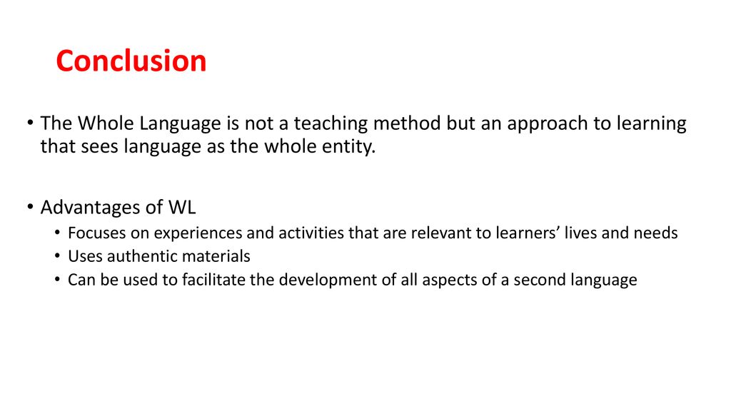 Whole Language Approach - ppt download